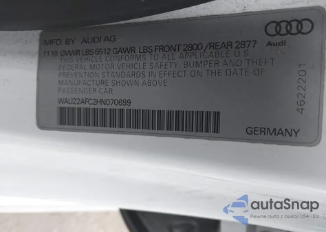 2017 Audi A7 3.0T Premium Plus из США, поврежденный, VIN WAU22AFC2HN070699